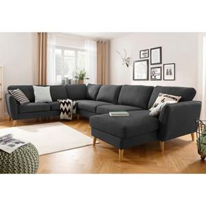 Home affaire Zithoek Marseille in scandinavische stijl, in 3 stofkwaliteiten, houten poten