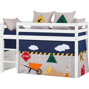 Hoppekids Hochbett ""Construction"", mit Baustellen-Vorhang Matratze 2 Größen