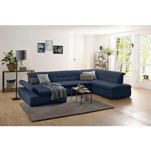 my home Wohnlandschaft "Avesa", Wahlweise mit Armteilverstellung und Bettfunktion, B/T/H: 355/216/80 cm