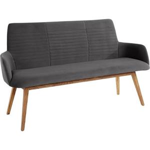 OTTO products Zitbank Alessja Breedte 160 cm, bekleding van microvezel, frame van eiken massief hout (1 stuk)