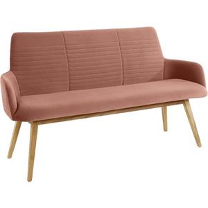 OTTO products Zitbank Alessja Breedte 160 cm, bekleding van microvezel, frame van eiken massief hout (1 stuk)