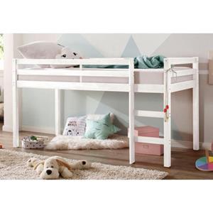 Hoogslaper Alpi van mooi massief grenenhout, inclusief praktische massief houten ladder, buitenbreedte 103 cm