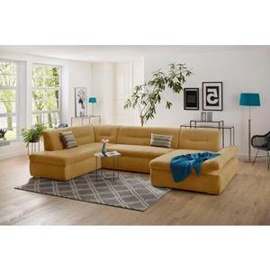my home Wohnlandschaft "Avesa", Wahlweise mit Armteilverstellung und Bettfunktion, B/T/H: 355/216/80 cm