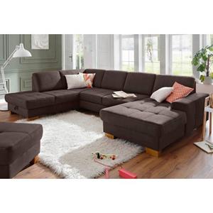 Home affaire Zithoek Puccini U-vorm met binnenvering, zitdiepteverstelling, contrastnaad