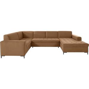 OTTO products Wohnlandschaft "Grazzo", hochwertige Stoffe aus recyceltem Material, Steppung im Sitzbereich, wahlweise mit Bettfunktion und Bettkasten