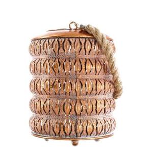 Dijk Natural Collections Lantern metal with glass 18x18x25cm - Brons