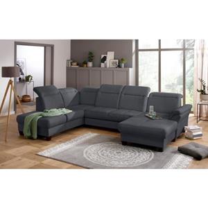 Premium collection by Home affaire Wohnlandschaft »Solvei«, incl. Sitztiefenverstellung und Federkern, wahlweise Kopfteilverstellung und Bettfunktion, Kontrastnaht