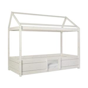 4-in-1 House Bed Whitewash incl. Rolbodem