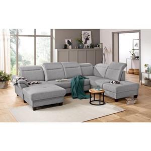 Premium collection by Home affaire Wohnlandschaft »Solvei«, incl. Sitztiefenverstellung und Federkern, wahlweise Kopfteilverstellung und Bettfunktion, Kontrastnaht