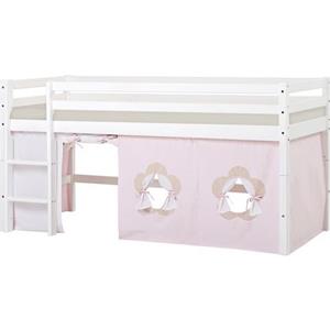 Hoppekids Hochbett ""Fairytale Flower"", mit Vorhang & Matratze 2 Größen umbaubar