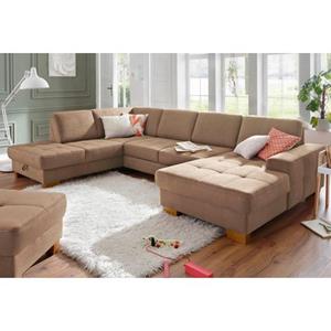 Home affaire Zithoek Puccini U-vorm met binnenvering, zitdiepteverstelling, contrastnaad