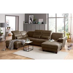 Premium collection by Home affaire Wohnlandschaft »Solvei«, incl. Sitztiefenverstellung und Federkern, wahlweise Kopfteilverstellung und Bettfunktion, Kontrastnaht