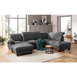 Premium collection by Home affaire Wohnlandschaft »Solvei«, incl. Sitztiefenverstellung und Federkern, wahlweise Kopfteilverstellung und Bettfunktion, Kontrastnaht