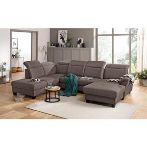 Premium collection by Home affaire Wohnlandschaft »Solvei«, incl. Sitztiefenverstellung und Federkern, wahlweise Kopfteilverstellung und Bettfunktion, Kontrastnaht