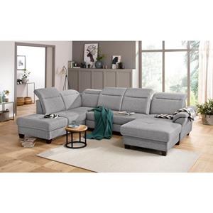 Premium collection by Home affaire Wohnlandschaft »Solvei«, incl. Sitztiefenverstellung und Federkern, wahlweise Kopfteilverstellung und Bettfunktion, Kontrastnaht