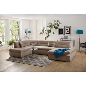 my home Wohnlandschaft "Avesa", Wahlweise mit Armteilverstellung und Bettfunktion, B/T/H: 355/216/80 cm