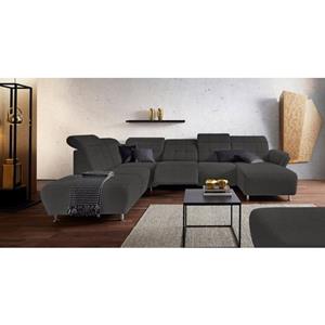 Places of Style Wohnlandschaft "Manhattan", 2 Sitze mit elektrischer Relaxfunktion, verstellbare Armlehnen