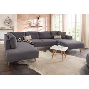 Home affaire Zithoek Lasse U-vorm in scandinavische stijl met houten poten