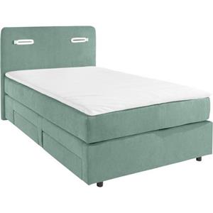 INOSIGN Boxspring Luan met laden, ledverlichting en topmatras, in breedte 120 cm en 180 cm te bestellen, in verschillende hardheden te kiezen.
