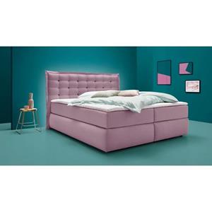 INOSIGN Boxspringbett "Sagres", Kopfteil mit 2farbiger Flatterbiese und zweifarbigen Knöpfen inkl. Kaltschaumtopper, in vielen Ausführungen und 2 Farben