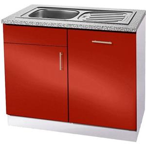 wiho Küchen Spülenschrank "Kiel", 110 cm breit, inkl. Tür/Griff/Sockel für Geschirrspüler