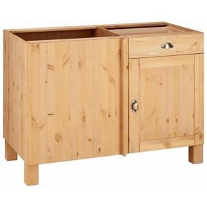 Home affaire Hoekonderkast Oslo 110 cm breed, van massief grenen, metalen grepen, landelijke look
