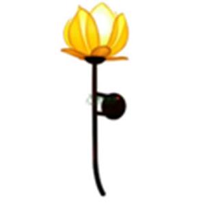 Fine Asianliving Chinese Wandlamp Lotus Zijde Geel B30xD33xH102cm