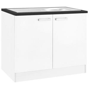 OPTIFIT Spülenschrank "Odense", 100 cm breit, mit 2 Türen, inkl. Einbauspüle aus Edelstahl