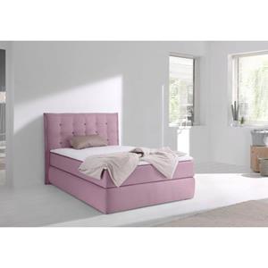 INOSIGN Boxspring Sagres Hoofdbord met 2-kleurige zachte bies en tweekleurige knopen incl. topmatras van koudschuim, in vele uitvoeringen en 2 kleuren