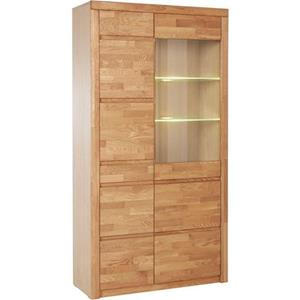 Woltra Vitrine Silkeborg, teilmassiv, schöne grifflose Optik