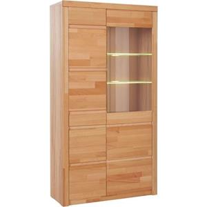 Home affaire Woltra Vitrinekast Silkeborg gedeeltelijk massief, mooie greeploze look