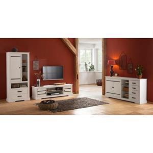 Home affaire Dressoir Loki van massief grenenhout, met twee verstelbare glasplateaus, breedte 170 cm