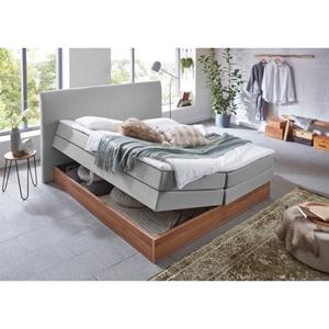 Premium collection by Home affaire Boxspring Blomen met walnoot-decor, met bedkist, verschillende hardheden, met topmatras