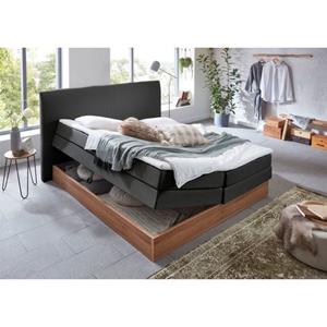 Premium collection by Home affaire Boxspringbett "Blomen", mit Walnuss-Dekor, mit Bettkasten, verschiedene Härtegrade, mit Topper