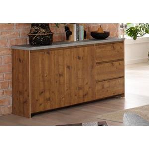 Home affaire Dressoir Maribo in moderne rustieke stijl, met mooi betonnen bovenblad, breedte 150 cm