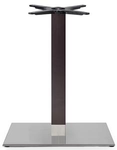 SCAB Tiffany Tafelonderstel Natural Wengé - Hoogte 73 Cm - Rechthoekige Voetplaat - Gepolijst RVS