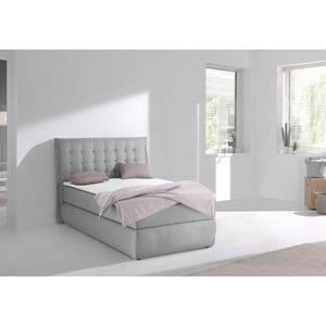 INOSIGN Boxspringbett "Sagres", Kopfteil mit 2farbiger Flatterbiese und zweifarbigen Knöpfen inkl. Kaltschaumtopper, in vielen Ausführungen und 2 Farben