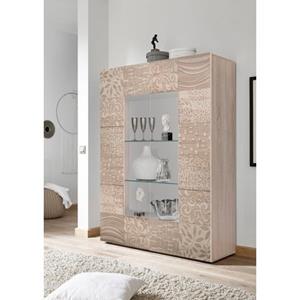 LC Vitrinekast Miro Vitrinekast, hoogte 166 cm met decoratieve zeefdruk