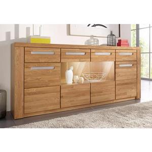 Woltra Dressoir Kolding Breedte 200 cm met 2 glasdeuren en 2 houten deuren