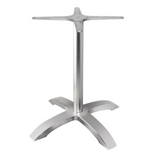 Bolero Tischfuß mit Fußkreuz gebürstetes Aluminium 68cm hoch