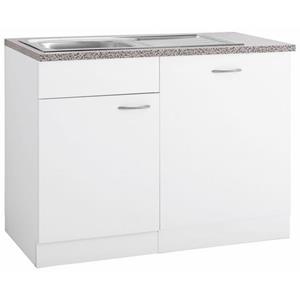 wiho Küchen Spülenschrank "Kiel", 110 cm breit, inkl. Tür/Griff/Sockel für Geschirrspüler