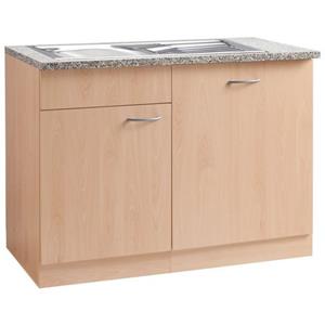 wiho Küchen Spülenschrank "Kiel", 110 cm breit, inkl. Tür/Griff/Sockel für Geschirrspüler