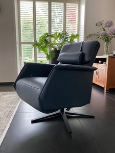 ShopX Leren relaxfauteuil mojo 1705 blauw, blauw leer, blauwe stoel