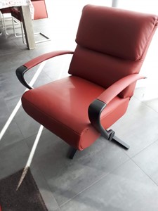 ShopX Leren relaxfauteuil matrix 827 rood, rood leer, rode stoel