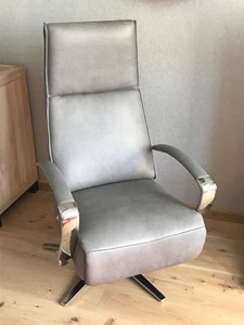 ShopX Leren relaxfauteuil idol 1531 grijs, grijs leer, grijze stoel