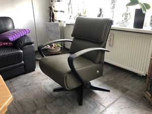 ShopX Leren relaxfauteuil matrix groen, groen leer, groene stoel