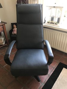 ShopX Leren relaxfauteuil idol 1181 blauw, blauw leer, blauwe stoel