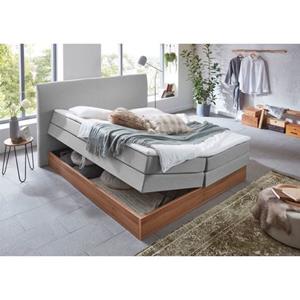 Premium collection by Home affaire Boxspringbett "Blomen", mit Walnuss-Dekor, mit Bettkasten, verschiedene Härtegrade, mit Topper