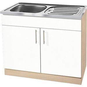 wiho Küchen Spülenschrank "Kiel", 100 cm breit mit Auflagespüle