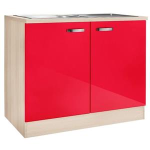 OPTIFIT Spülenschrank "Faro", mit Metallgriffen, Breite 100 cm